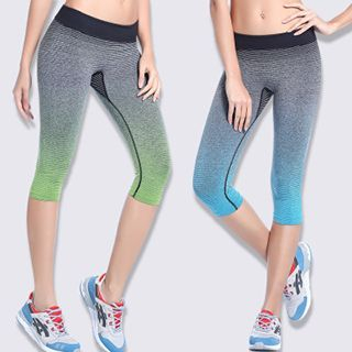 Lady Lily Sports Gradient Running Cropped Tights