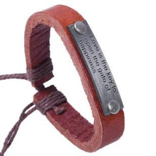 KINNO Lettering Leather Bracelet