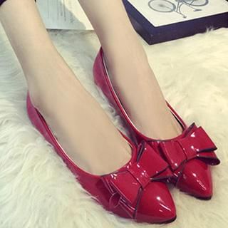 Nouvelle Footwear Pointy Bow-Accent Flats