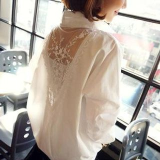 Dowisi Mesh Inset Long-Sleeved Blouse
