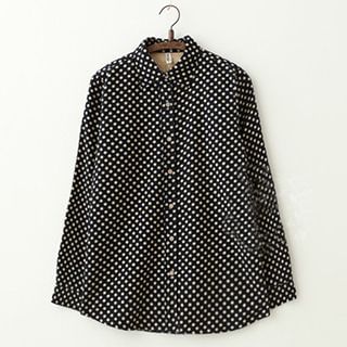 Meimei Dotted Fleece-Lined Shirt