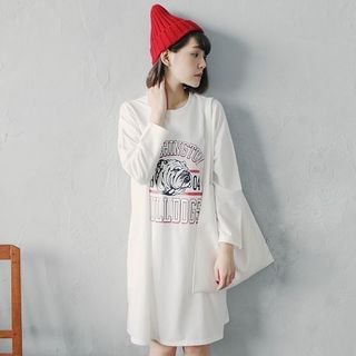 Tokyo Fashion Long-Sleeve Print T-Shirt Dress