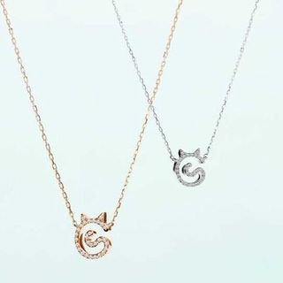 Nanazi Jewelry Cat Rhinestone Necklace