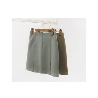 BELLISSIMA Wool Blend A-Line Mini Skirt