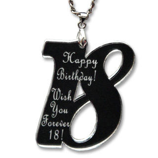 Sweet & Co. Sweet 18 Happy Birthday Mirror Necklace