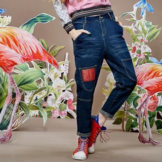 ELF SACK Applique Low-Crotched Jeans