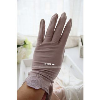 Rose Shop Flower Embroidered Gloves