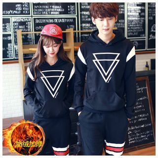 Azure Couple Matching Triangle Printed Hoodie