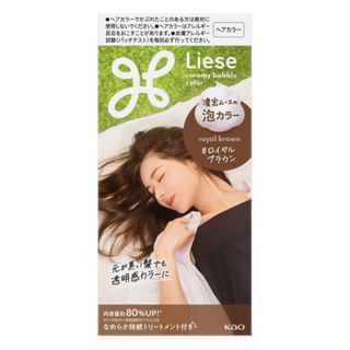 Kao - Liese Creamy Bubble Hair Color For Black Hair Royal Brown - 115Ml