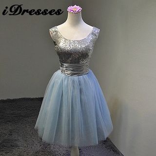 idresses Sequined Sleeveless Cocktail Dress