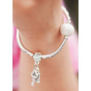 kitsch island Faux-Pearl Engraved Bangle