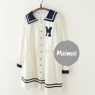 Meimei Sailor Collar Long Sleeve Dress