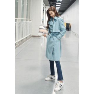 ATTYSTORY Wool Blend Trench Coat with Belt