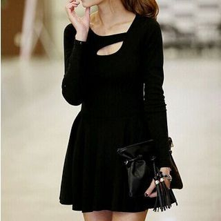 Everose Long-Sleeve Open-Front Party Dress