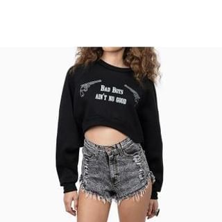 Richcoco Long-Sleeve Lettering Top