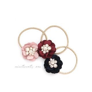 Miss21 Korea Faux-Pearl Flower Hair Tie