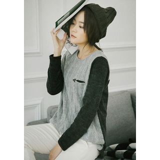 GOROKE Cable-Knit Panel Top