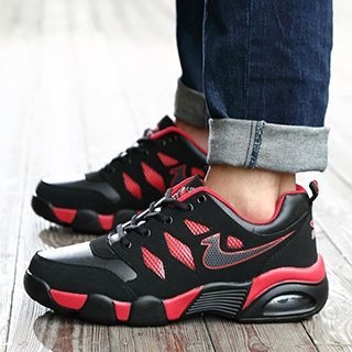 YAX Lace Up Color Block Sneakers