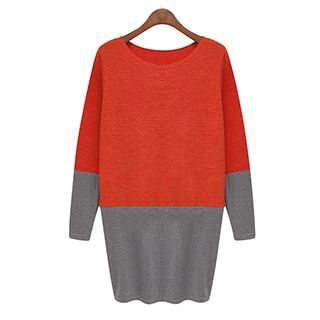 chome Two-Tone Long-Sleeve Top