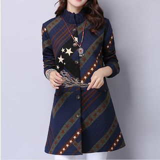 HanyuCODE Patterned Stand-collar Jacket