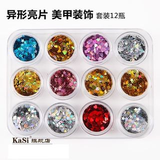 Kasi Nail Art Glitter Flake Set (Mixed Style) 12 colours