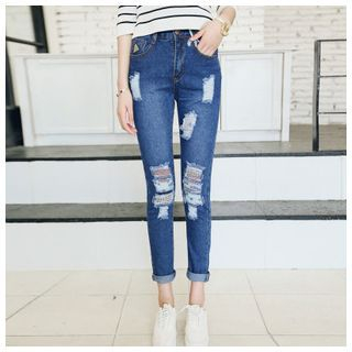 Sienne Distressed Tapered Jeans