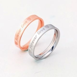 LoveGem Couple Matching Letter Ring