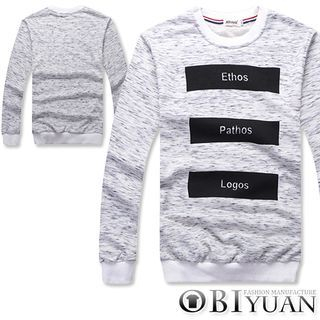 OBI YUAN Letter Fleece-lined Long-Sleeve T-shirt