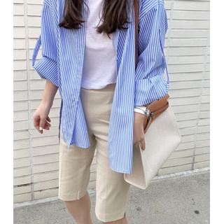 Elastic Waist Plain Shorts