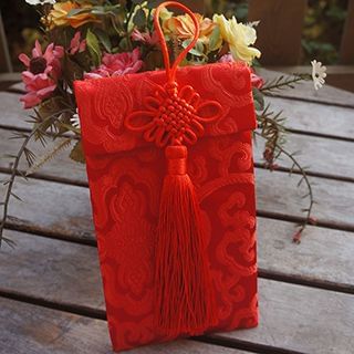 Rosy Bliss Fabric Wedding Red Packet