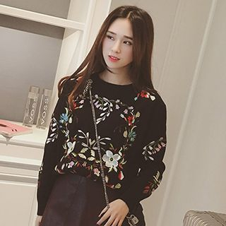 lilygirl Flower Embroidered Sweater