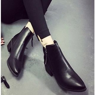 QQ Trend Pointy Zip Short Boots