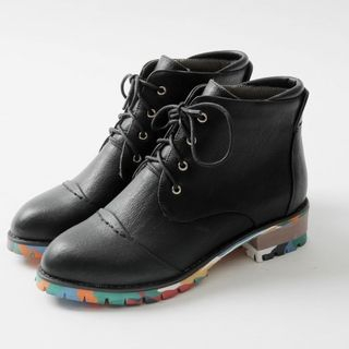 JY Shoes Pointy Lace Up Short Boots