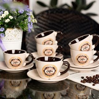 Jarsun Printed Ceramic Coffee Cup Set