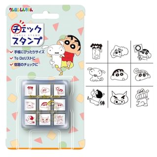 Crayon Shin-Chan Check Stamp Set Case/W43ÃH33ÃD44mm, Stamp/7Ã7mm
