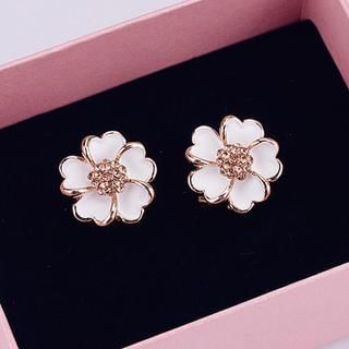 Best Jewellery Rhinestone Flower Stud Earrings