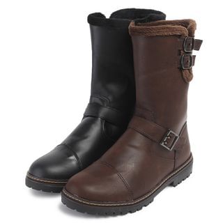 Rememberclick Fleece-Lined Faux-Leather Boots