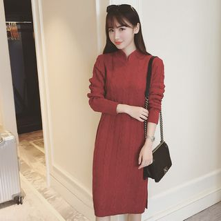 Colorful Shop Long-Sleeve Jacquard Knit Dress