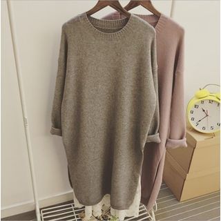 Viana Smile Maternity Side-Slit Sweater Dress