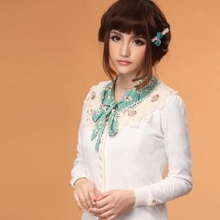 Kaven Dream Embellished Cardigan with Crochet Collar