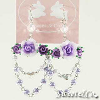 Sweet & Co. Sweet Purple Candy Chandelier Rose Earrings