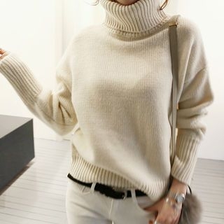 NANING9 Wool Blend Turtleneck Knit Sweater