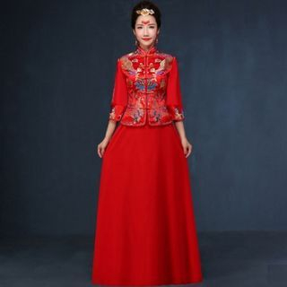 Luxury Style Embroidered Cheongsam Wedding Dress