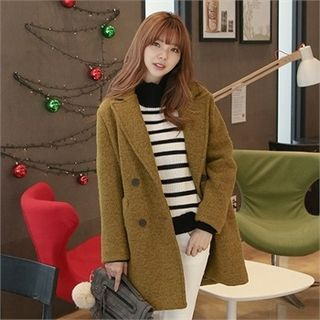 One's Ozzang Double-Breasted Wool Blend Coat