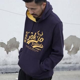 YIDESIMPLE Drawstring Lettering Hoodie