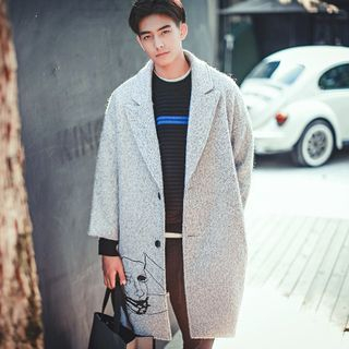 Chuoku Plain Long Woolen Coat