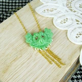 MyLittleThing Green Owl Necklace