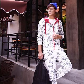 Danjieshi Set: Floral Hood Pullover + Sweatpants