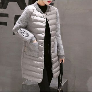 ZCY Paneled Padded Snap-Button Coat