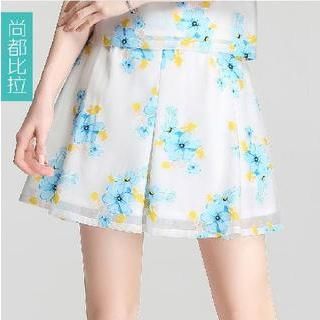 Sentubila Floral A-Line Skirt